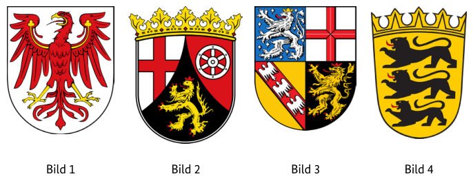 Abbildung zur Frage: Welches Wappen gehört zum Bundesland Brandenburg?