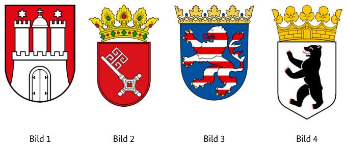 Abbildung zur Frage: Welches Wappen gehört zum Bundesland Berlin?